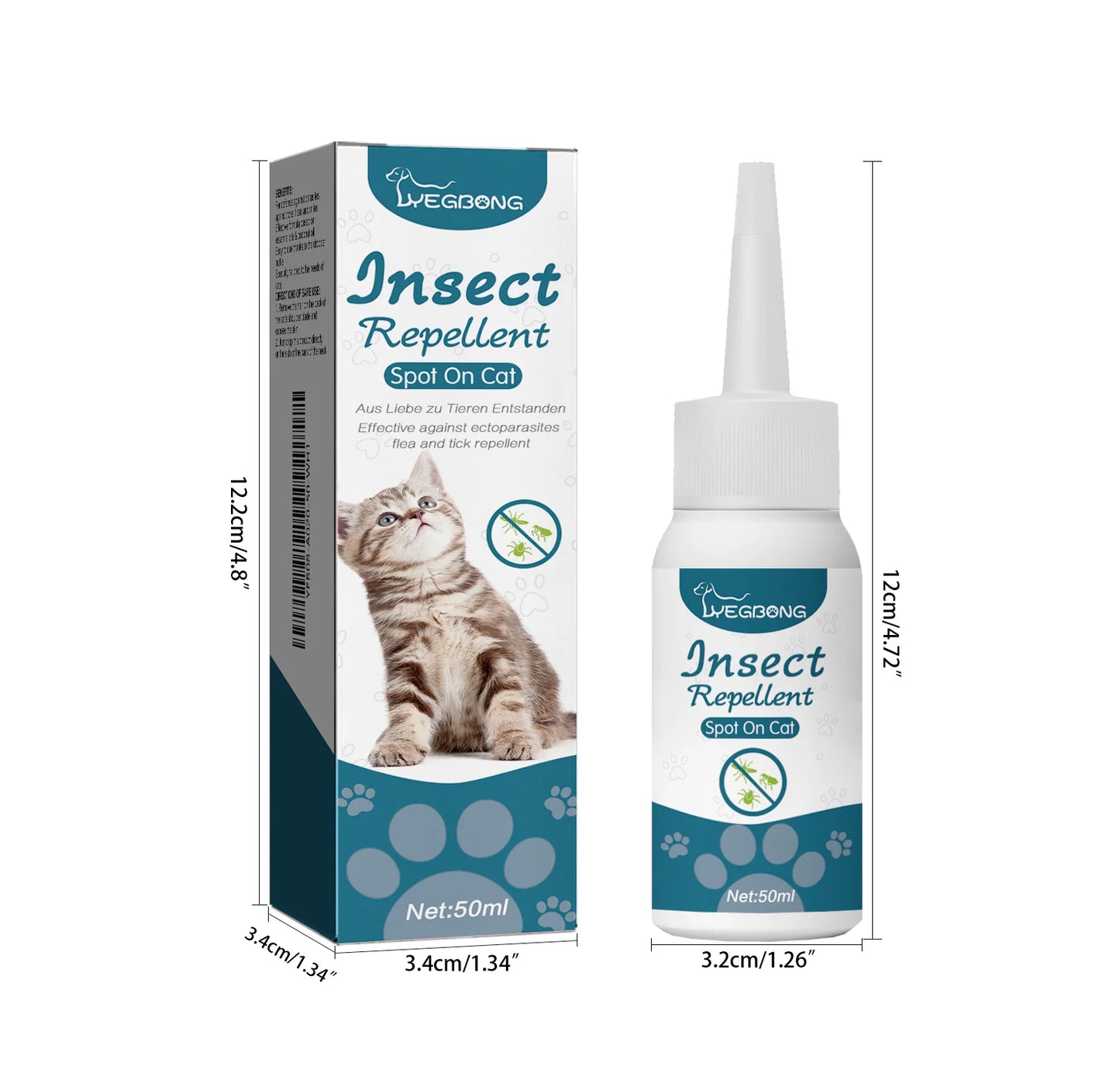 Natural Anti-Flea & Tick Drops for Cats & Dogs — 50ml Deworming Formula