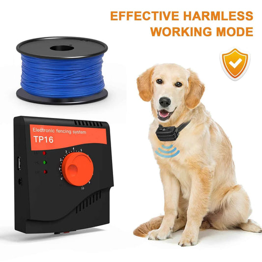 Dog Training Collar and Electric Fence TP16 5625 Square Meters, Waterproof, Rechargeable, Electric shock