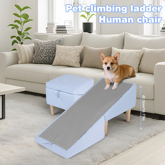 2-in-1 Folding Pet Ramp & Stairs — Non-Slip, Foldable for Small & Large Dogs