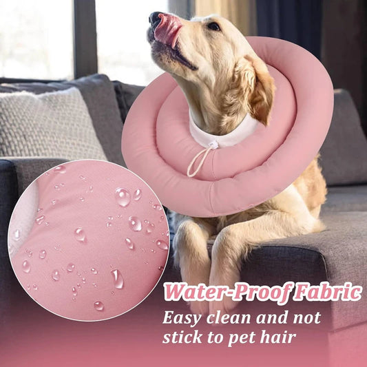 Adjustable Dog & Cat Recovery Collar — Soft Cotton, Prevents Licking Wounds