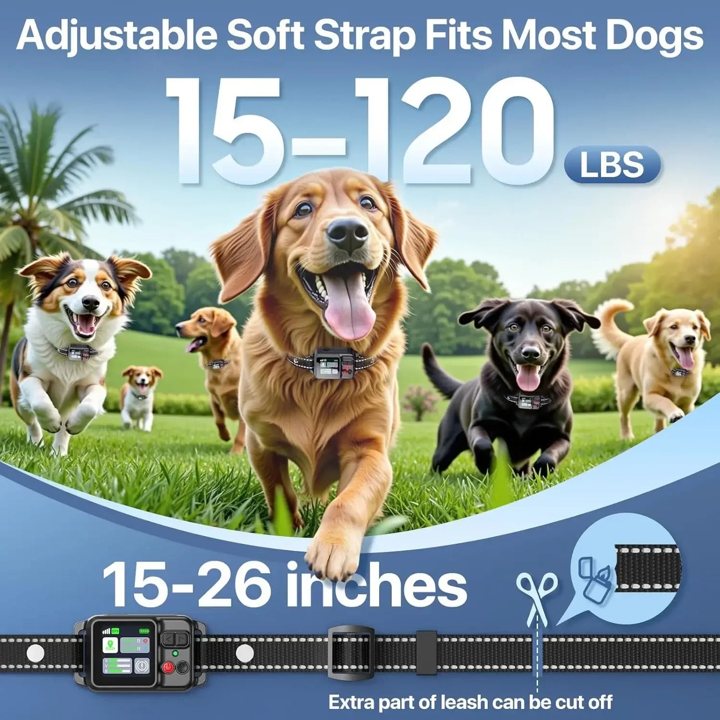 GPS Wireless Dog Fence System — Invisible Electric Fence, 49–6,561 ft Range, 3 Training Modes