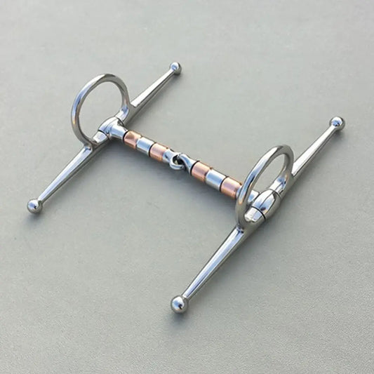 H-Shape Horse Snaffle Bit — Stainless Steel with Brass Mouth | Reining & Headstall Compatible