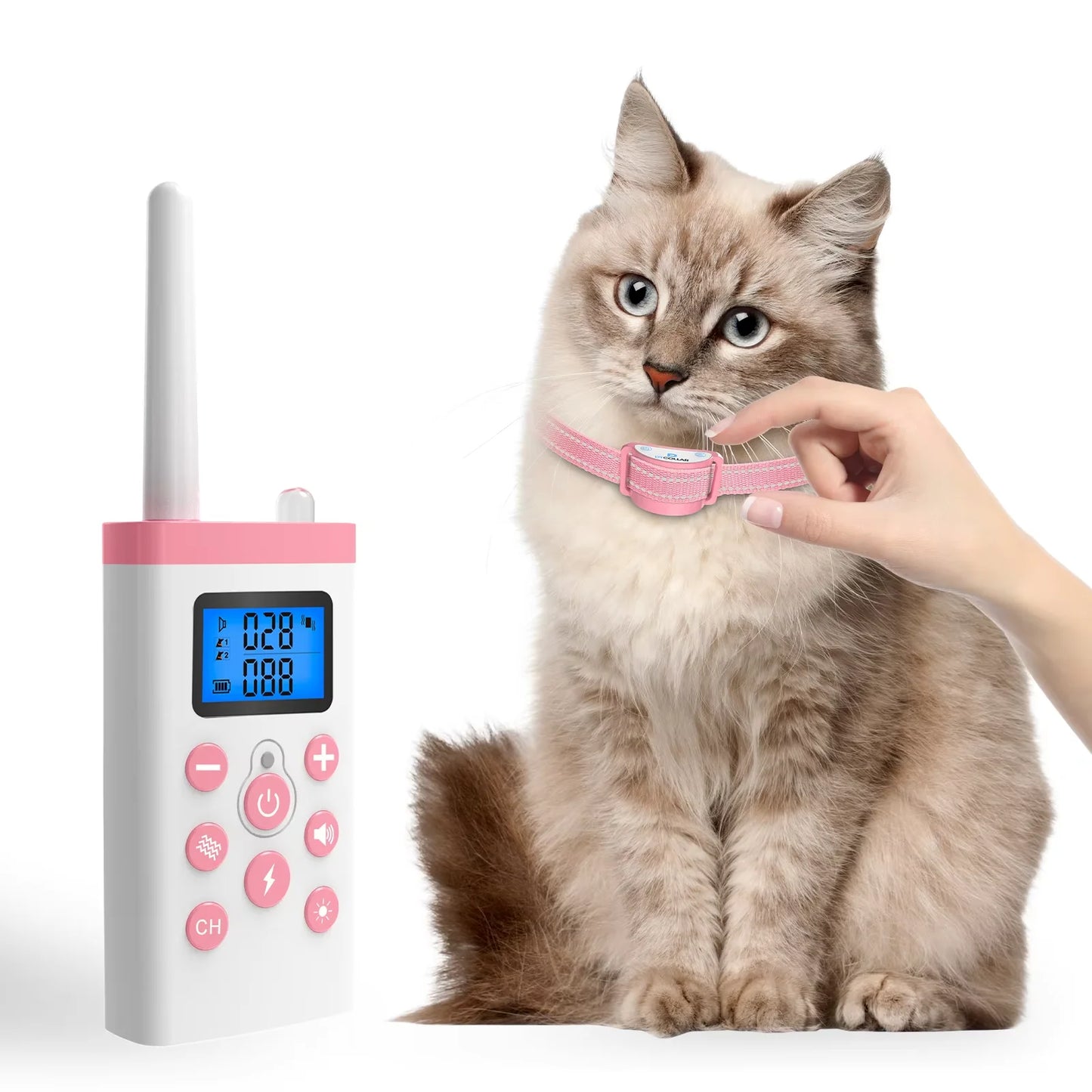PaiPaitek Cat Training Collar — Remote Control & Auto Anti-Meow, Rechargeable