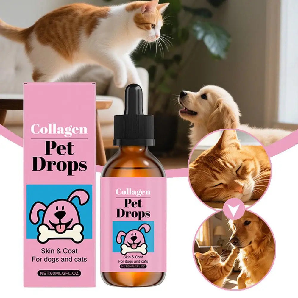 Dog Collagen Drops Gentle Formula for Coat & Skin Care Main Dietary Supplement Dog Cleaning Supplies Pet collagen drops