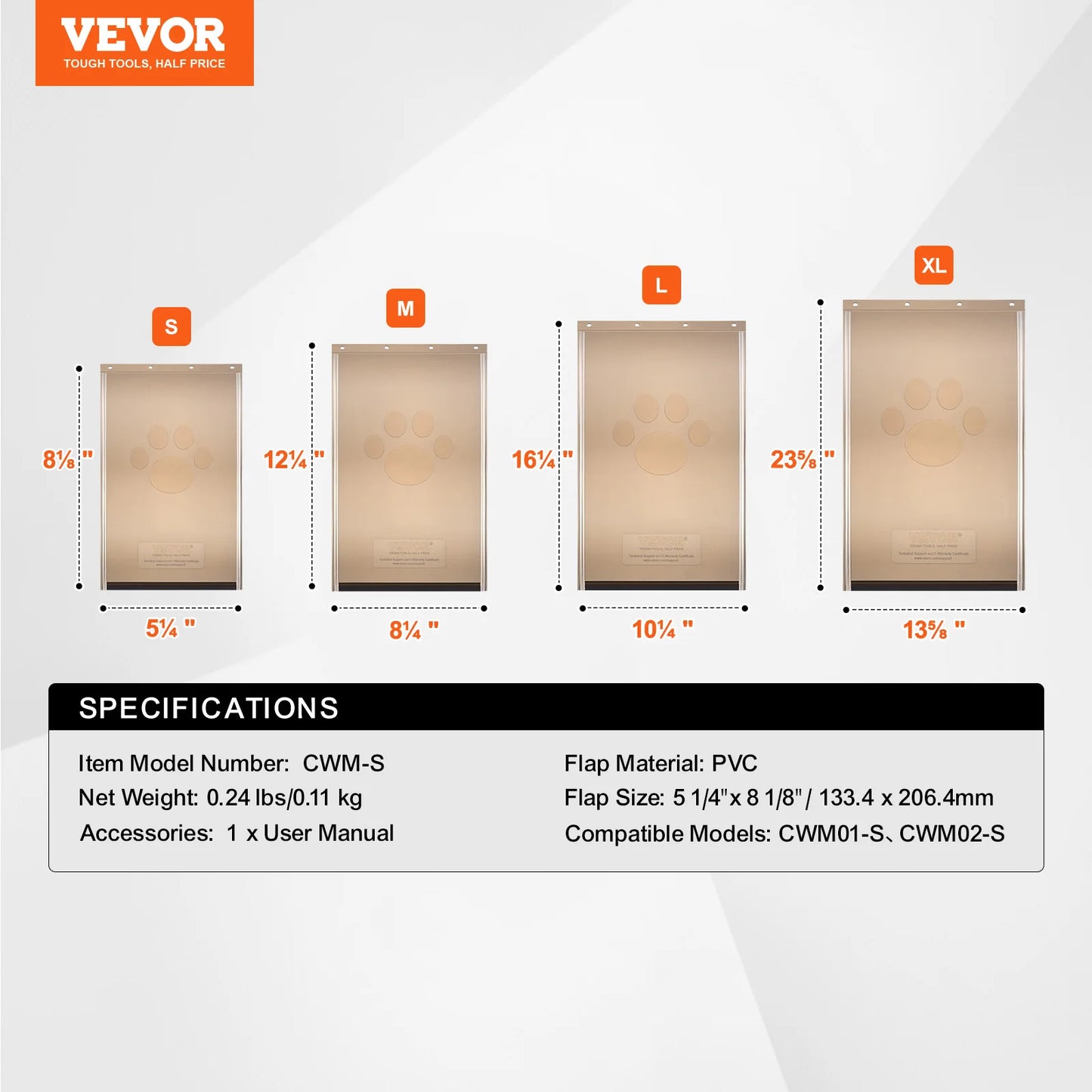 Pet Door Replacement Flap — Magnetic Strip, Weatherproof Thickened PVC