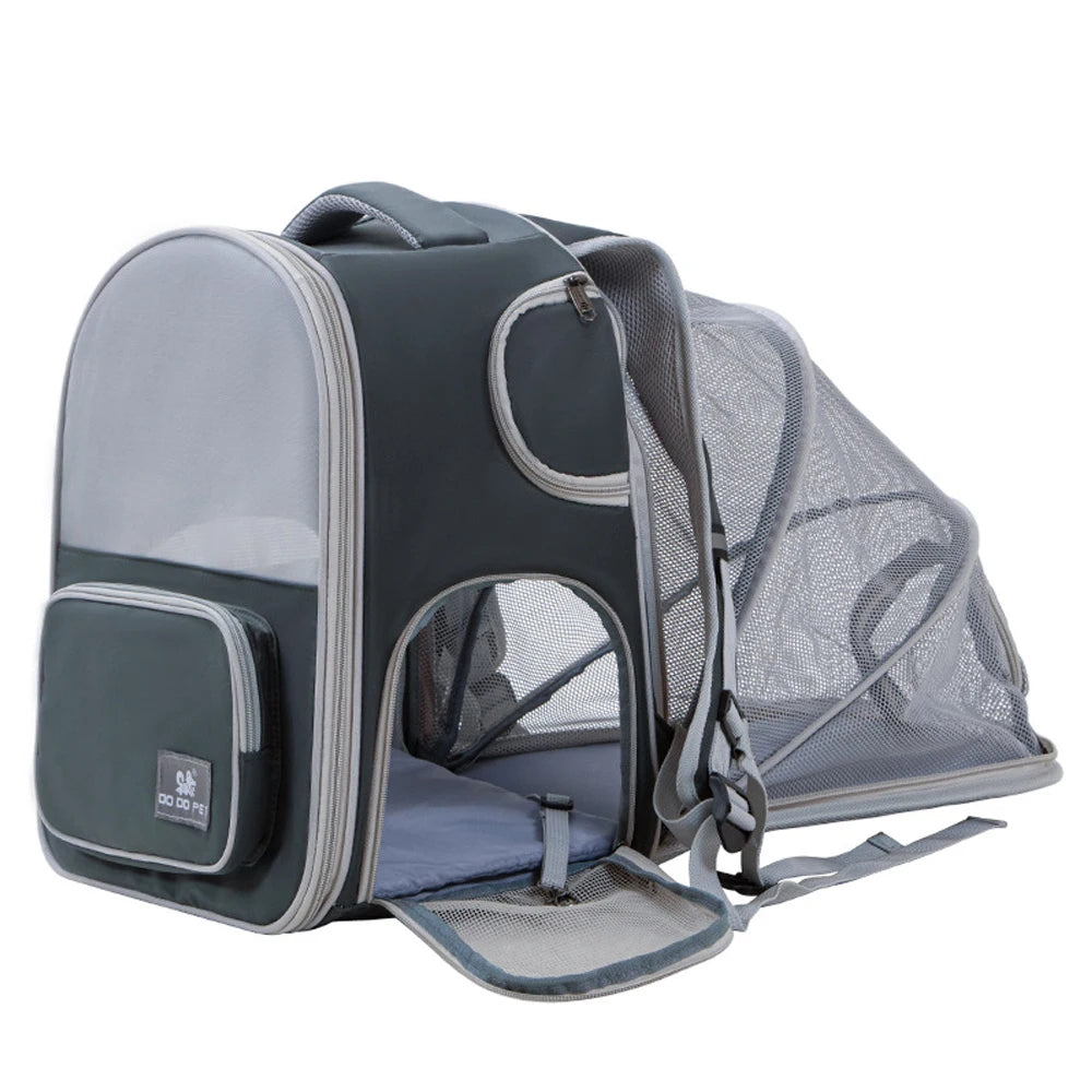 Expandable Cat & Pet Carrier Backpack — Breathable, Multi-Carry Travel Bag
