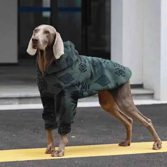 Hooded Dog Coat Winter Warm Thicken Hoodies for Medium Large Dogs, Cold Weather Pet Clothes thermal Sherpa Fleece Dog Sweatshirt