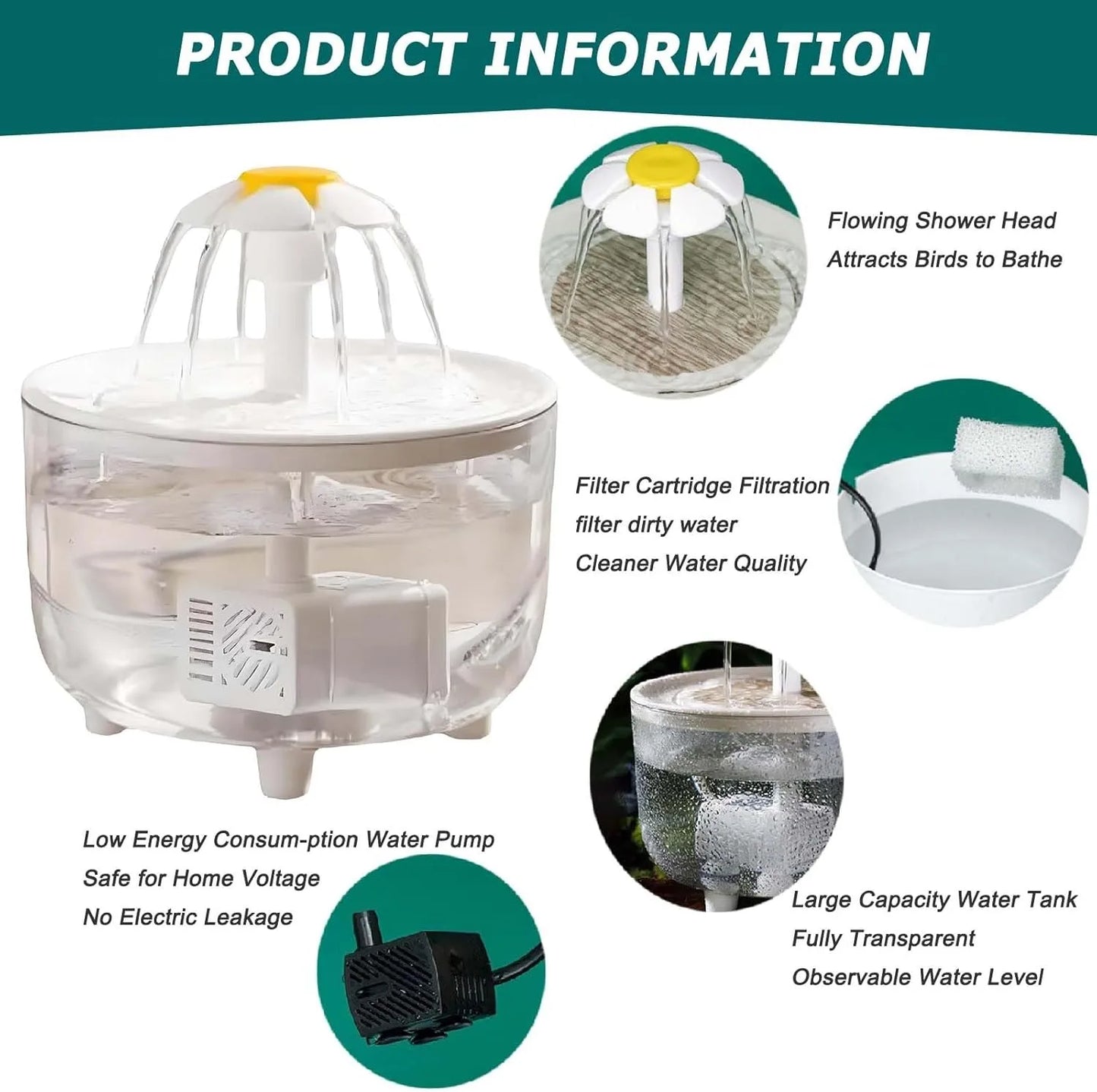 Large Capacity Automatic Pet Water Fountain — Food Grade, USB Powered, Silent Operation