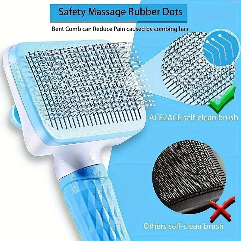 One-Button Pet Deshedding Brush — Easy Self-Cleaning Grooming Tool