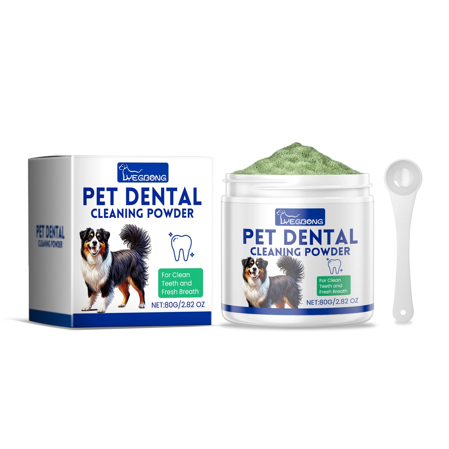 Dog & Cat Teeth Cleaning Powder — Whitens, Removes Tartar & Eliminates Odor
