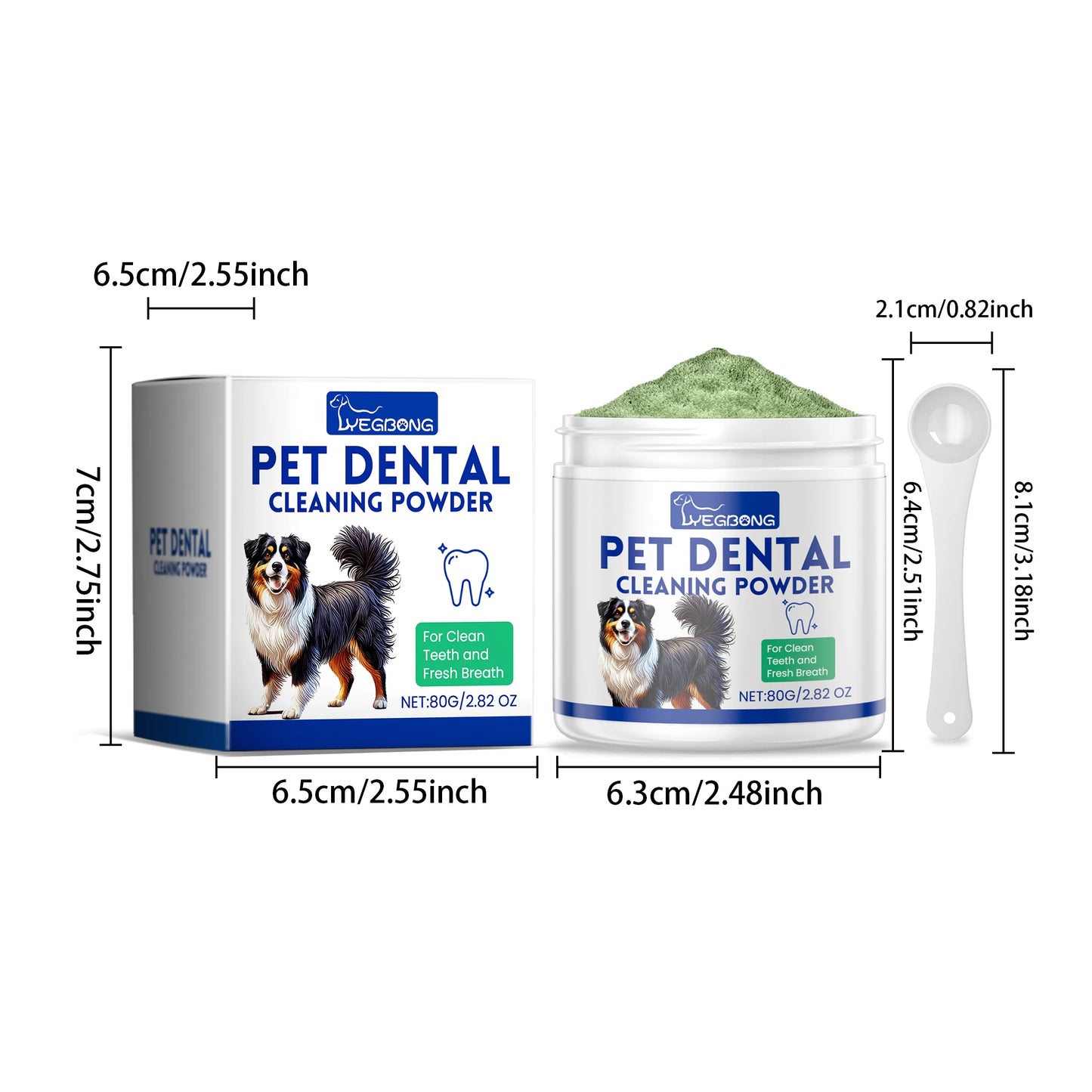 Dog & Cat Teeth Cleaning Powder — Whitens, Removes Tartar & Eliminates Odor