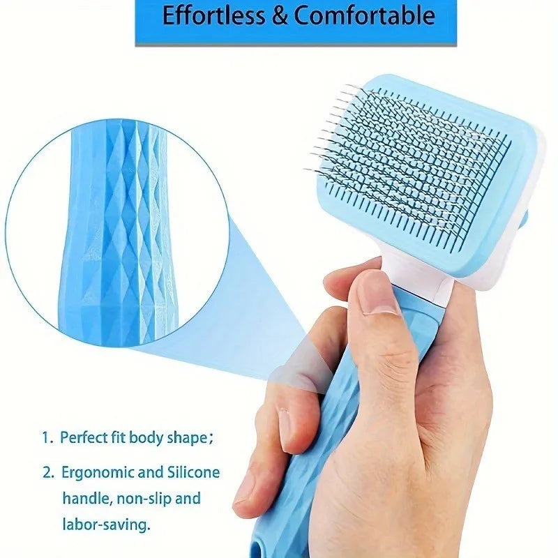 One-Button Pet Deshedding Brush — Easy Self-Cleaning Grooming Tool