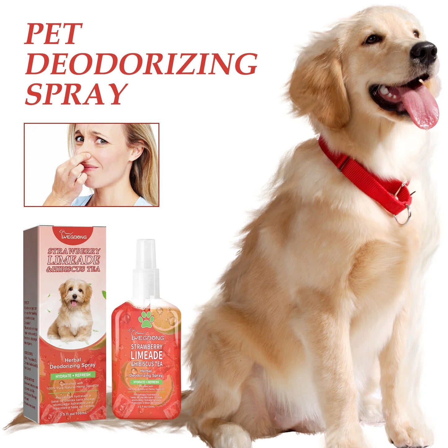 100ml Pet Deodorant Spray for Dogs & Cats — Lasting Fragrance, Removes Urine Odor