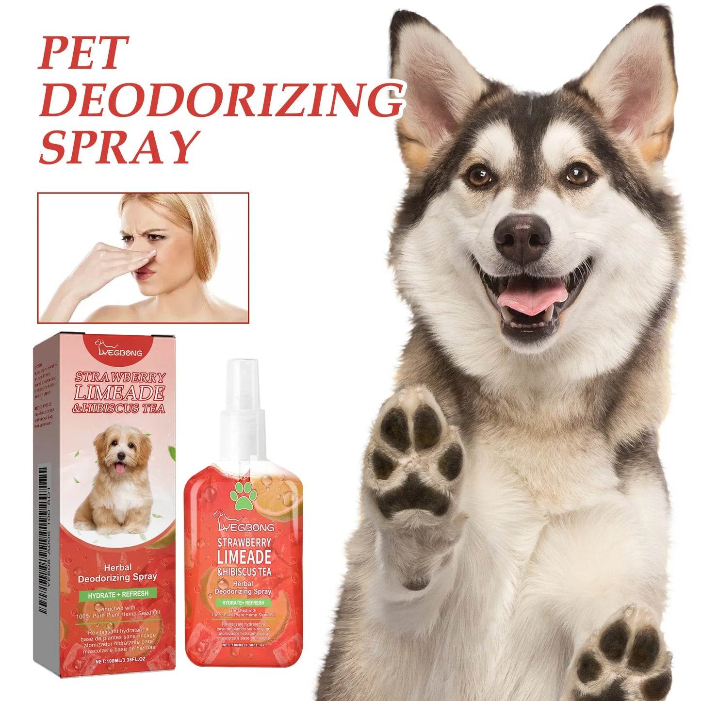 100ml Pet Deodorant Spray for Dogs & Cats — Lasting Fragrance, Removes Urine Odor