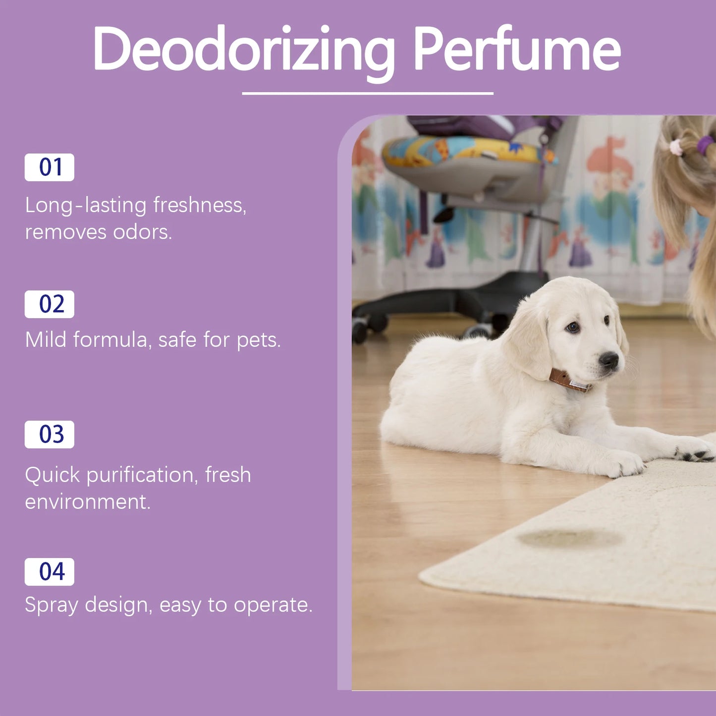 Dog and Cat  Deodorizing Spray Eliminate Bad ODORS ,Non-irritating Refreshing Air