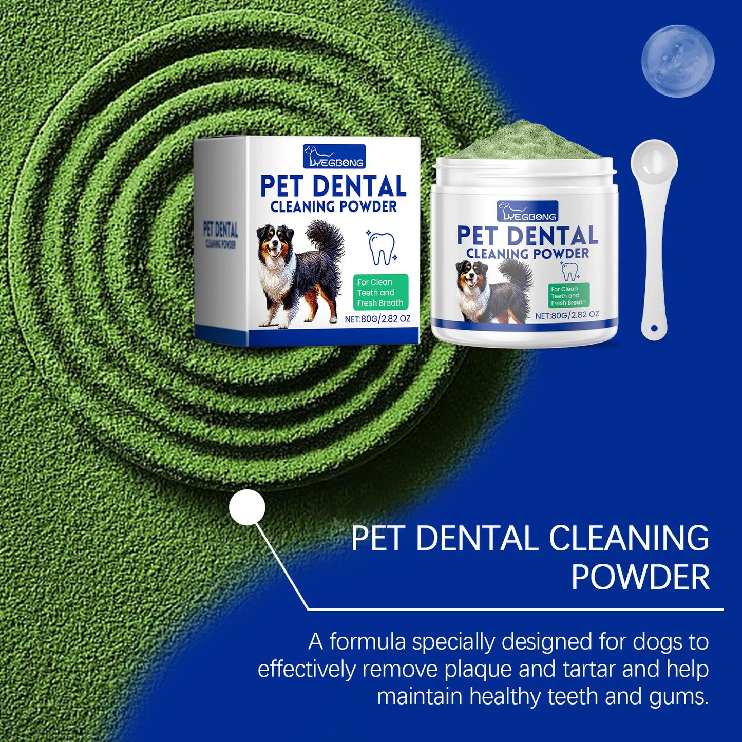 Dog & Cat Teeth Cleaning Powder — Whitens, Removes Tartar & Eliminates Odor