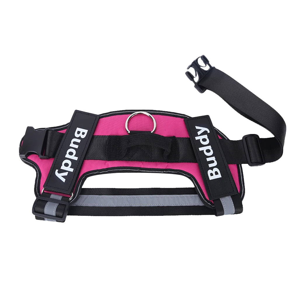 No-Pull Reflective Dog Harness Vest — Breathable, Adjustable with Custom ID Patch