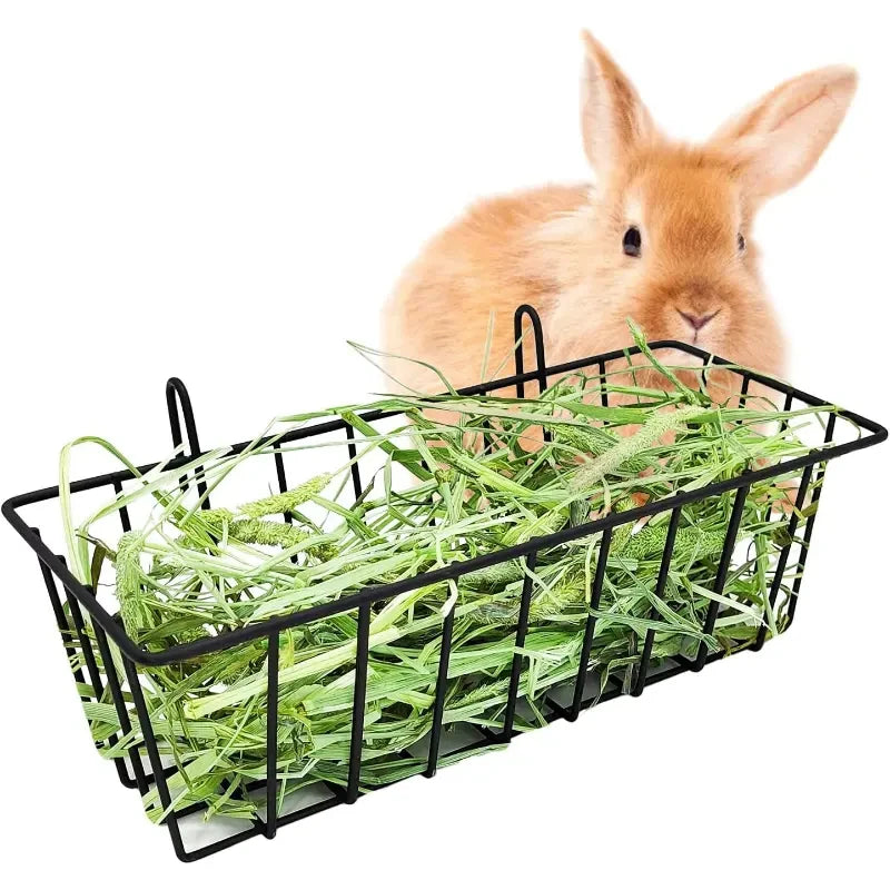 Metal Hay Rack Feeder for Rabbit, Guinea Pig & Bunny Cages — Multi-Function | 23x10x7.5cm