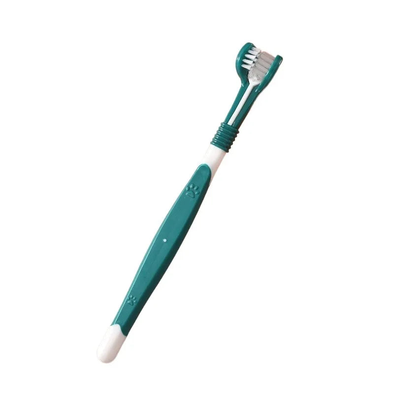 3-Sided Dog & Cat Toothbrush — Removes Bad Breath & Tartar