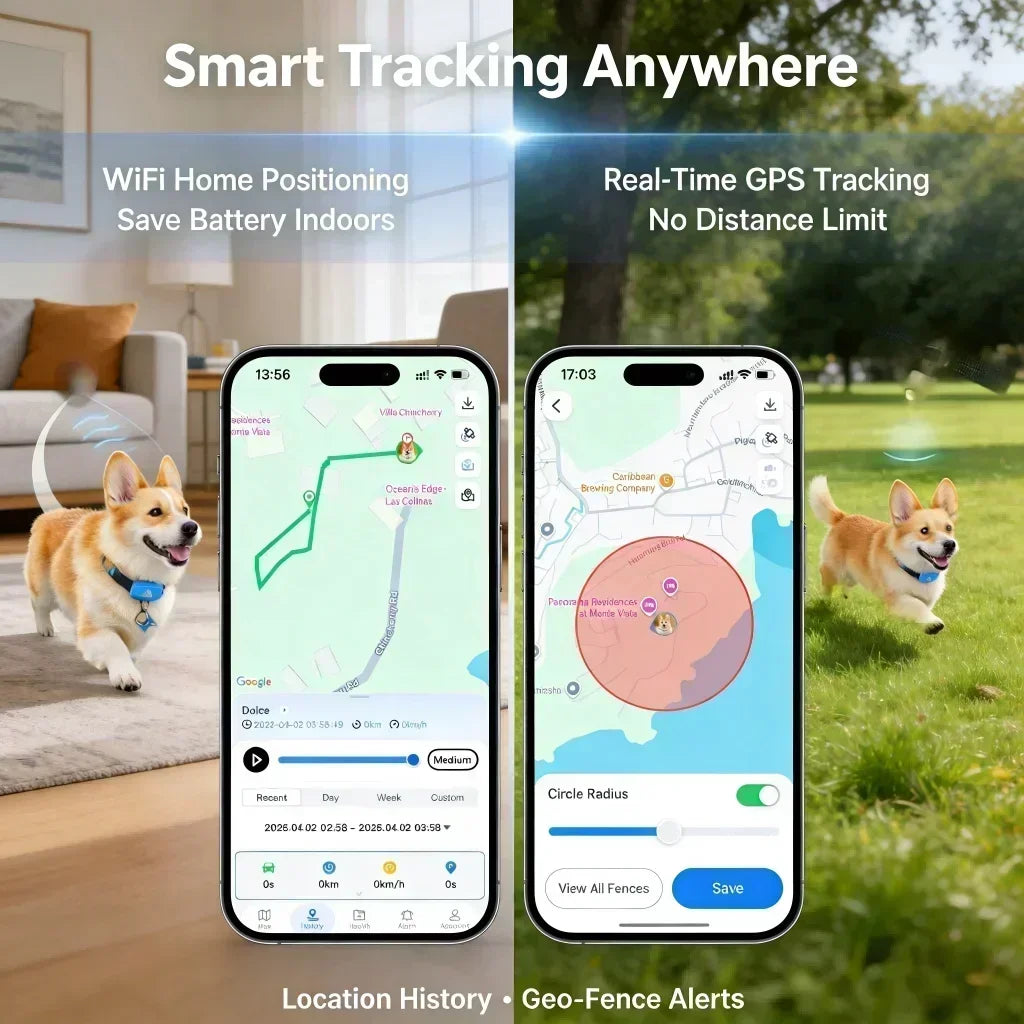 4G GPS Pet Tracker for Dogs & Cats — Real-Time Tracking, Built-In SIM, IP67 Waterproof