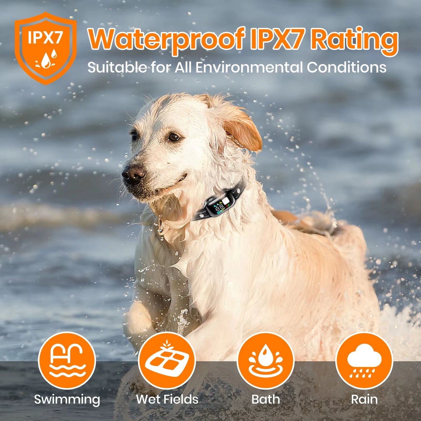 2-in-1 AI Dog Training & Anti-Bark Collar — 3300FT Range, IPX7 Waterproof, Fits 10-120 lbs