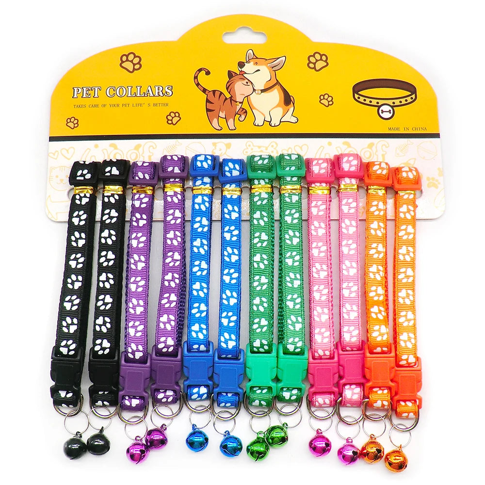 12-Pack Mix Color Dog & Cat Buckle Collars — Wholesale Anti-Lost Set