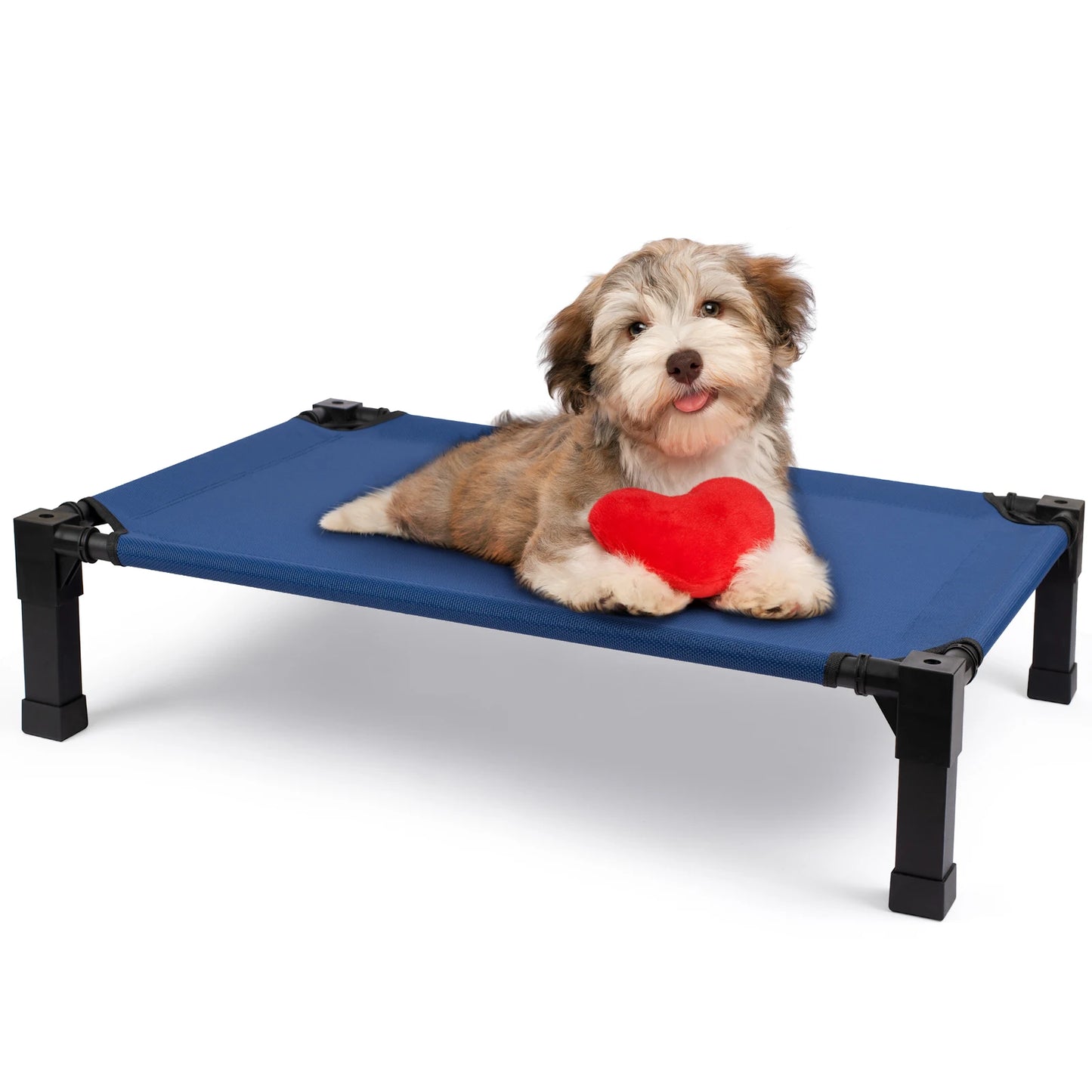 Elevated Metal Frame Dog Bed — Cooling, Chew-Proof, Breathable Mesh with Attachable Top