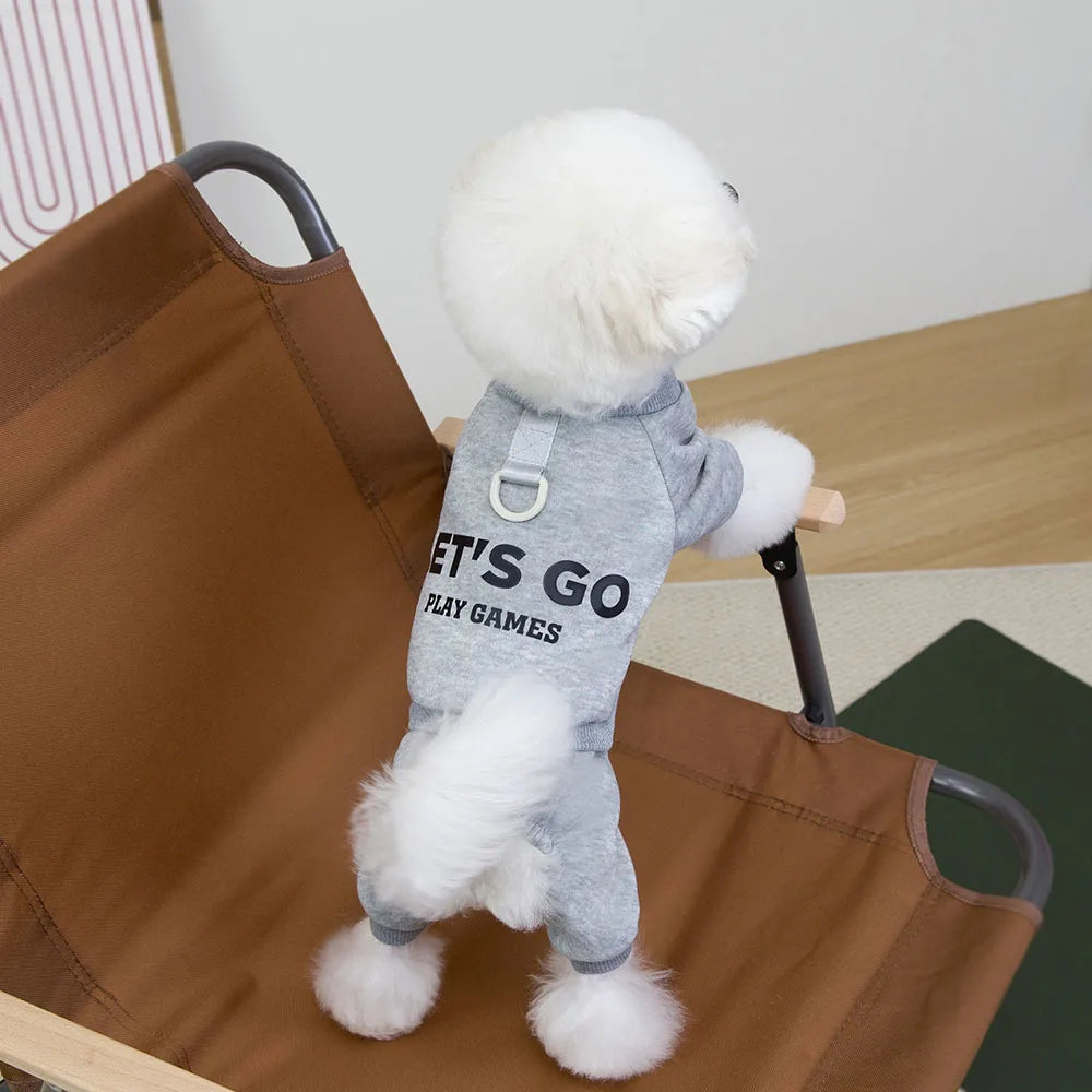 4-Leg Dog Hoodie Jumpsuit — Fleece Pullover Sweatshirt for Small Dogs & Puppies, Autumn/Winter