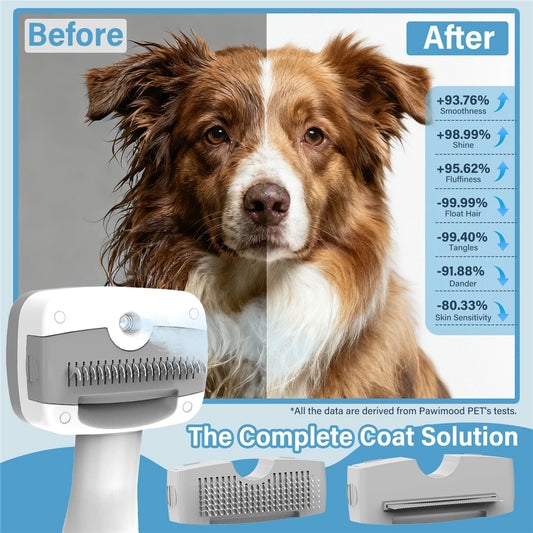 3-in-1 Pet Steamer Brush — Dematting & Deshedding Tool for Dogs & Cats