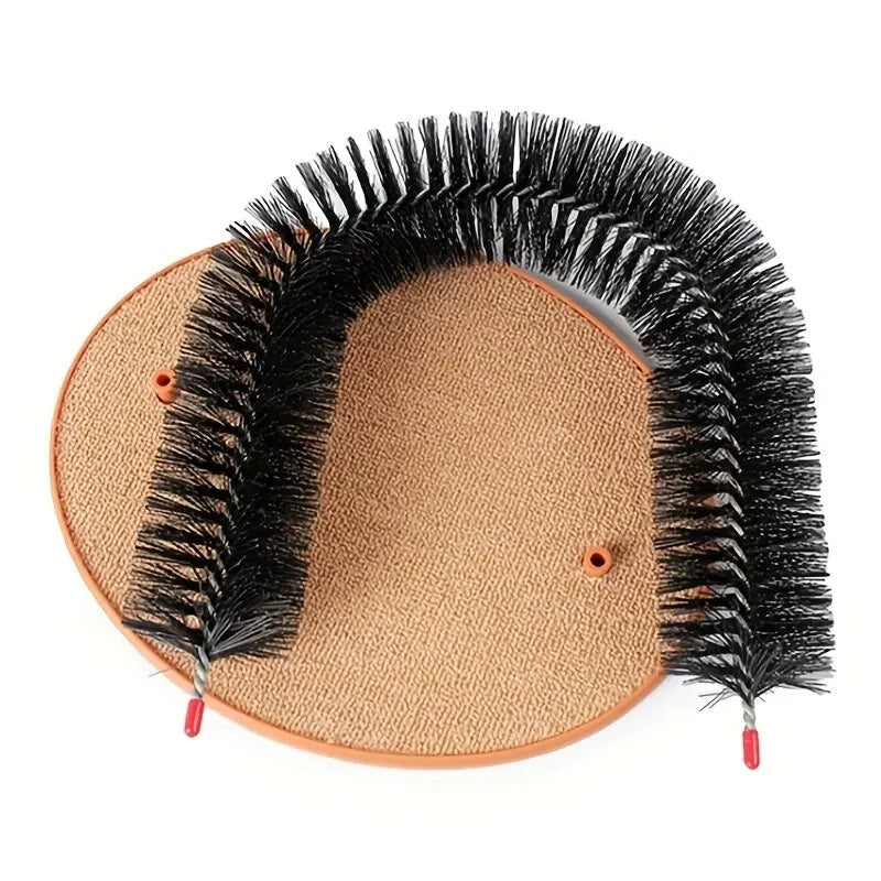 Cat Self-Grooming Arch Toy — Wooden Rubbing Brush for Cats