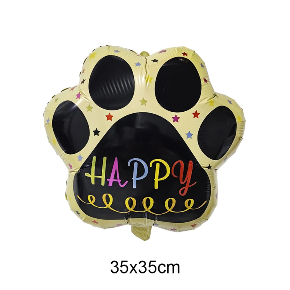Dog Birthday Party Balloons — 12" Latex Puppy Print, Pack of 12