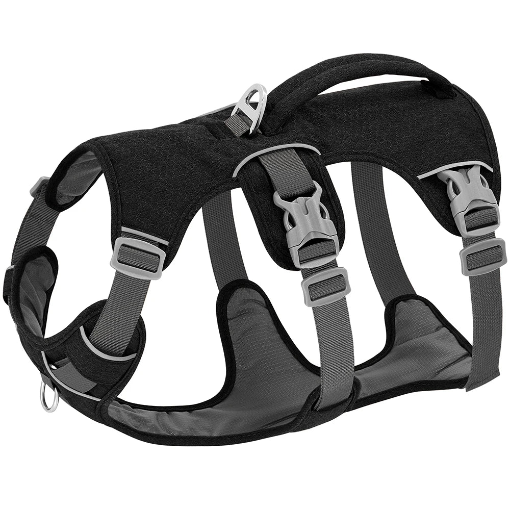 Escape-Proof Reflective Dog Harness with Handle — Adjustable Nylon for Small, Medium & Large Dogs