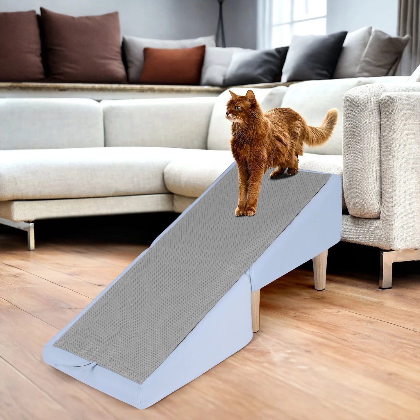 2-in-1 Folding Pet Ramp & Stairs — Non-Slip, Foldable for Small & Large Dogs