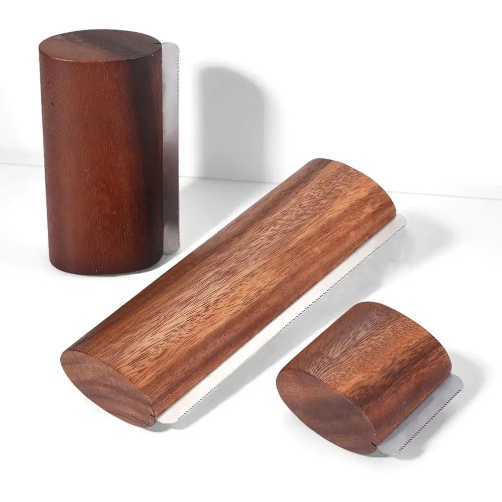 Wooden Handle Grooming Brush with Stainless Steel Teeth — S/M/L