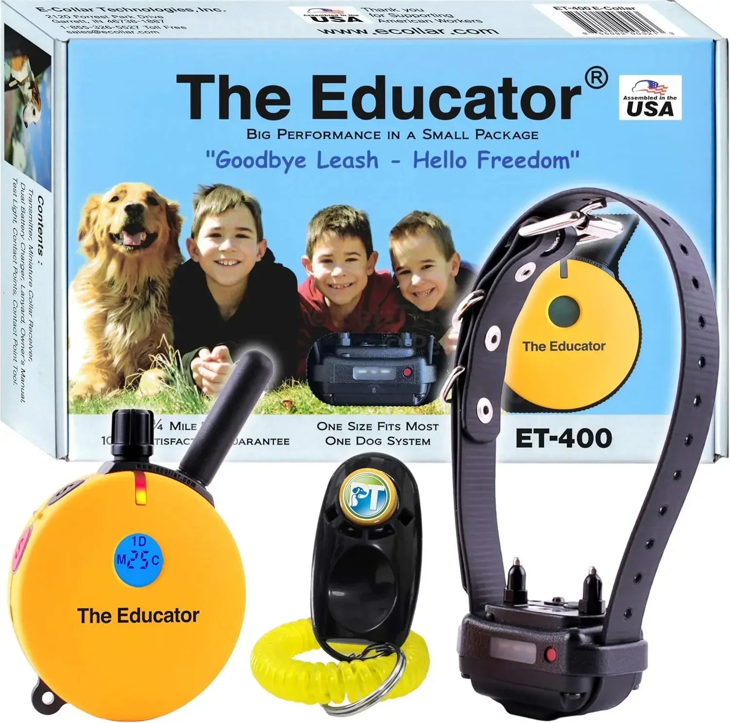 ET-400 Dog Training E-Collar with Remote — 3/4 Mile Range, Waterproof, 100 Stimulation Levels