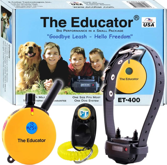 ET-400 Dog Training E-Collar with Remote — 3/4 Mile Range, Waterproof, 100 Stimulation Levels