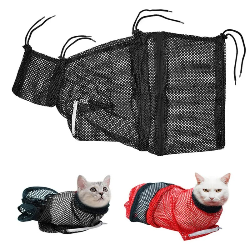 Cat Bathing & Grooming Shower Bag — Anti-Scratch, Adjustable Restraint
