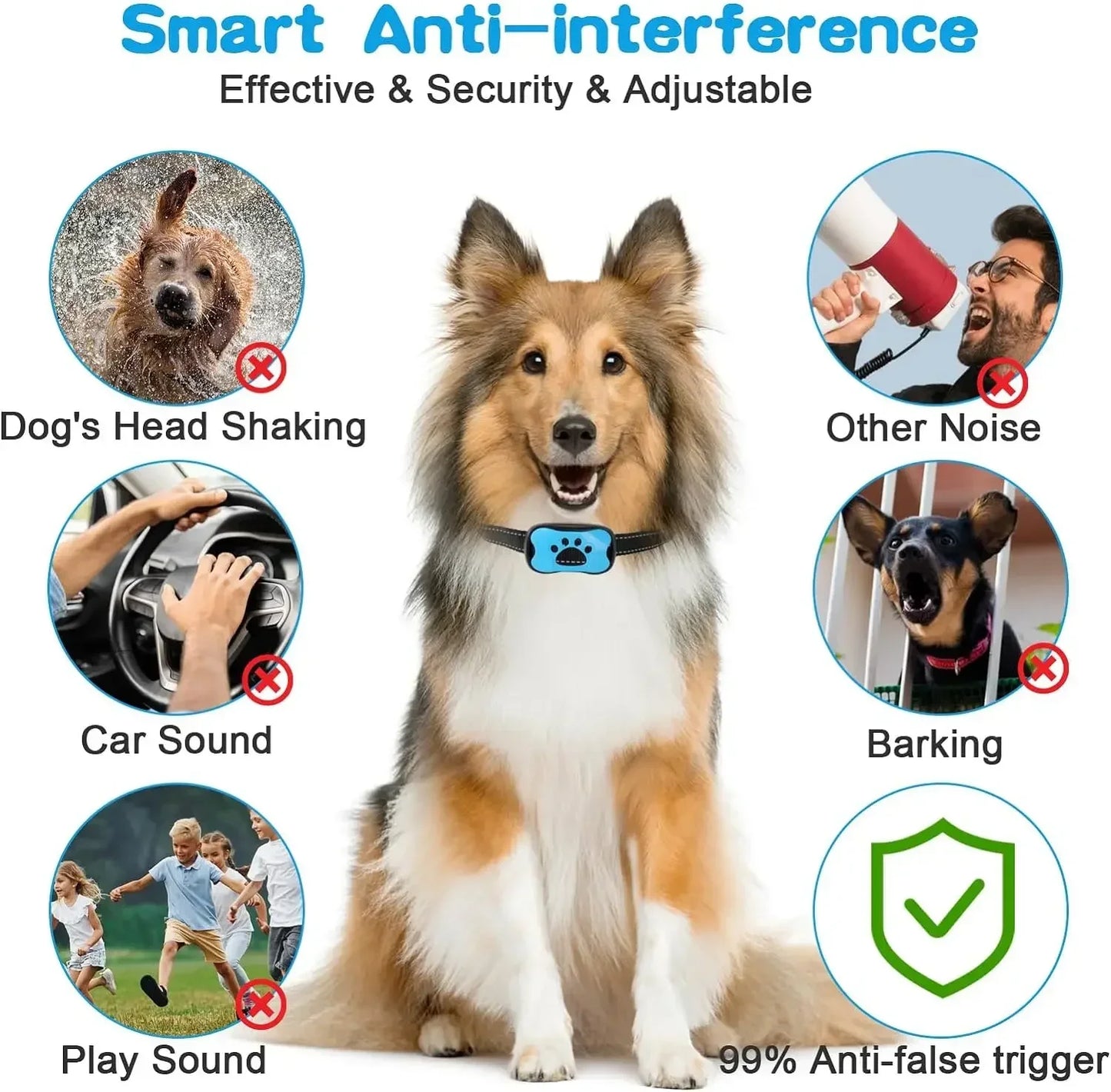 Anti-Barking Device — USB Rechargeable Vibration Training Collar for Dogs