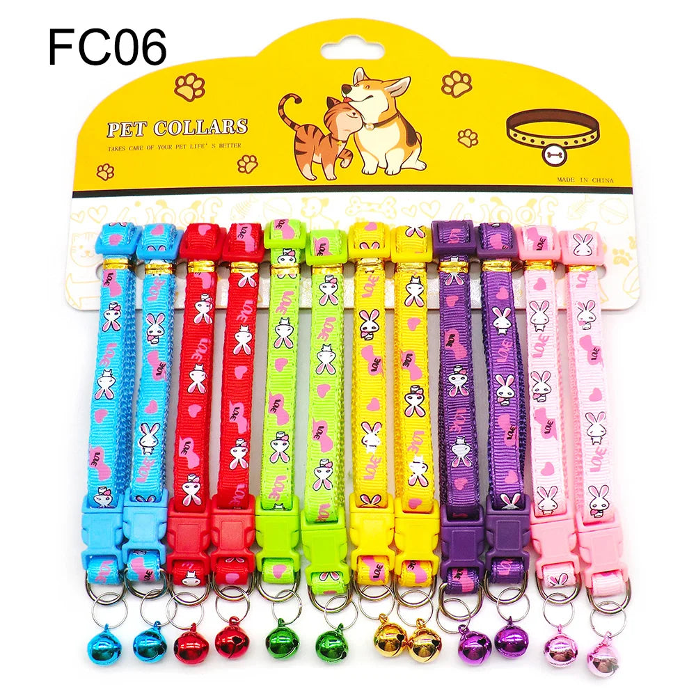12-Pack Mix Color Dog & Cat Buckle Collars — Wholesale Anti-Lost Set