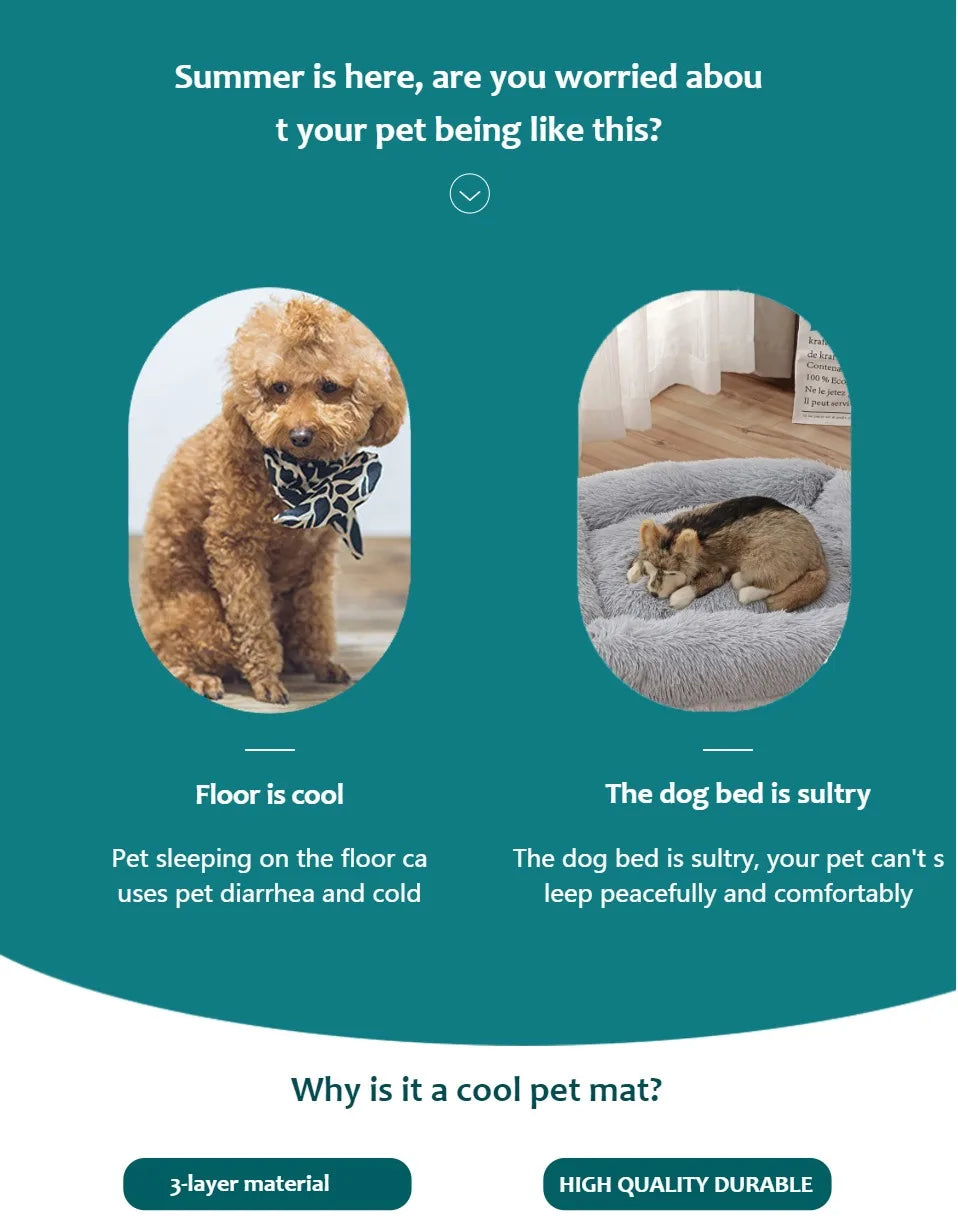 Extra Large Dog & Cat Cooling Mat — Self-Cooling Ice Pad for Big Dogs