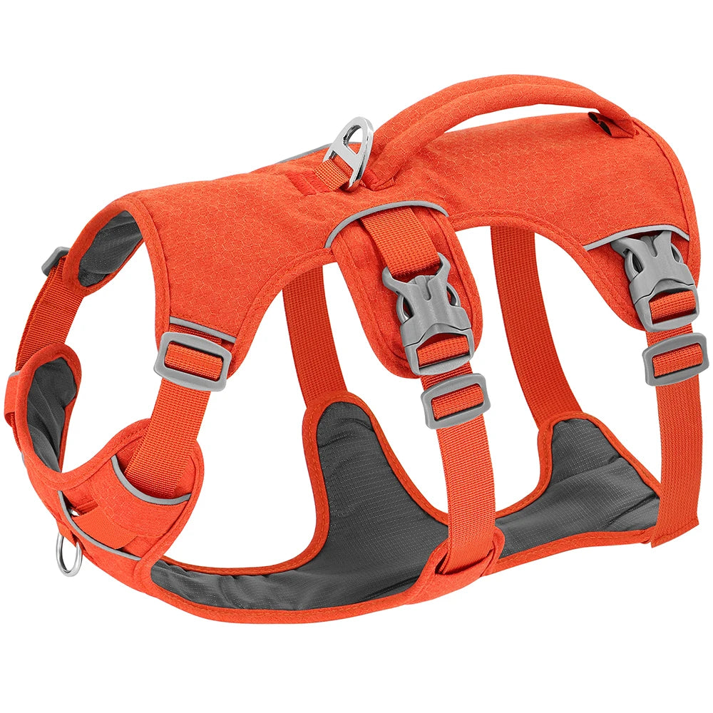 Escape-Proof Reflective Dog Harness with Handle — Adjustable Nylon for Small, Medium & Large Dogs