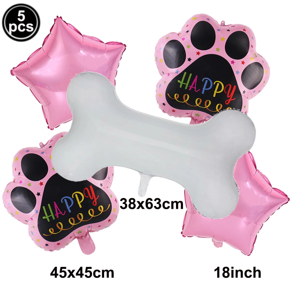Dog Birthday Party Balloons — 12" Latex Puppy Print, Pack of 12