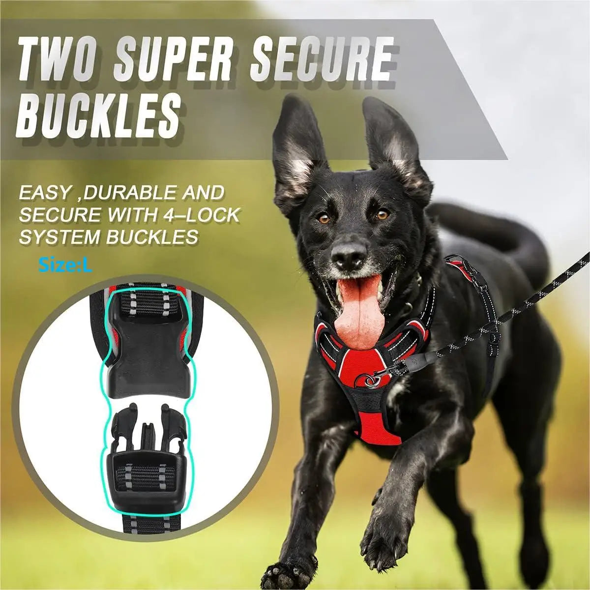 No-Pull Dog Walking Harness — Adjustable Nylon in 8 Colors