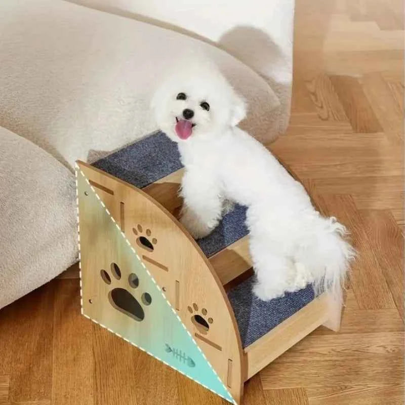 3-Tier/2-Tier Wooden Dog Stairs - Non-Slip Pet Steps, Suitable for High Beds and Sofas, Perfect for Medium and Small Dogs Cats
