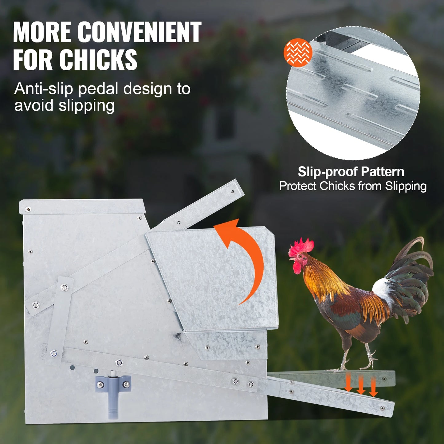 Automatic Poultry Feeder — 25 lbs Galvanized Steel | Feeds 6 to 36 Chickens | Up to 11 Days