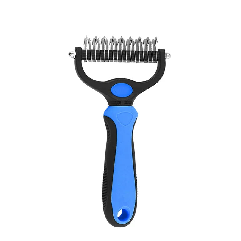 Self-Cleaning Pet Deshedding & De-Matting Comb — For Dogs & Cats