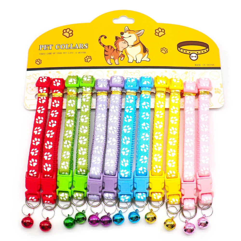 12-Pack Mix Color Dog & Cat Buckle Collars — Wholesale Anti-Lost Set