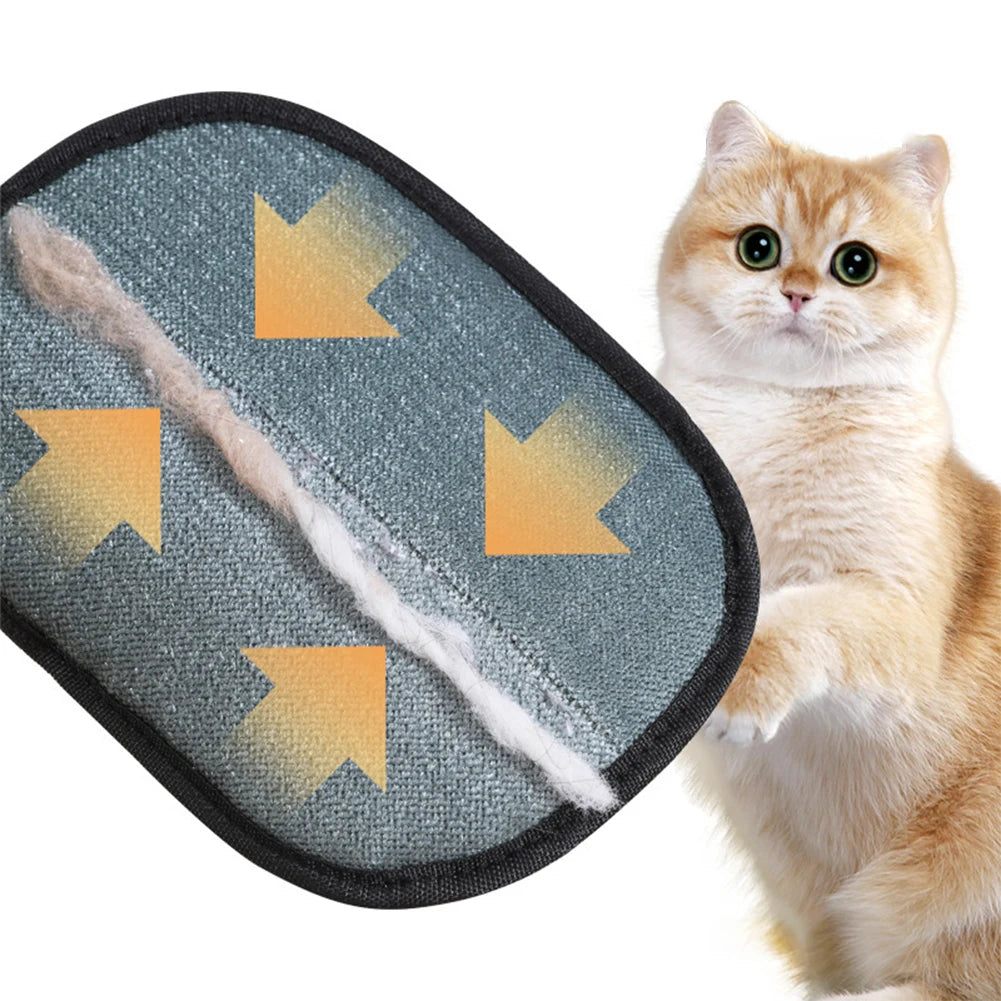 Double-Sided Cloth Pet Hair Remover Mitt — Washable Deshedding Glove for Dogs, Cats & Rabbits