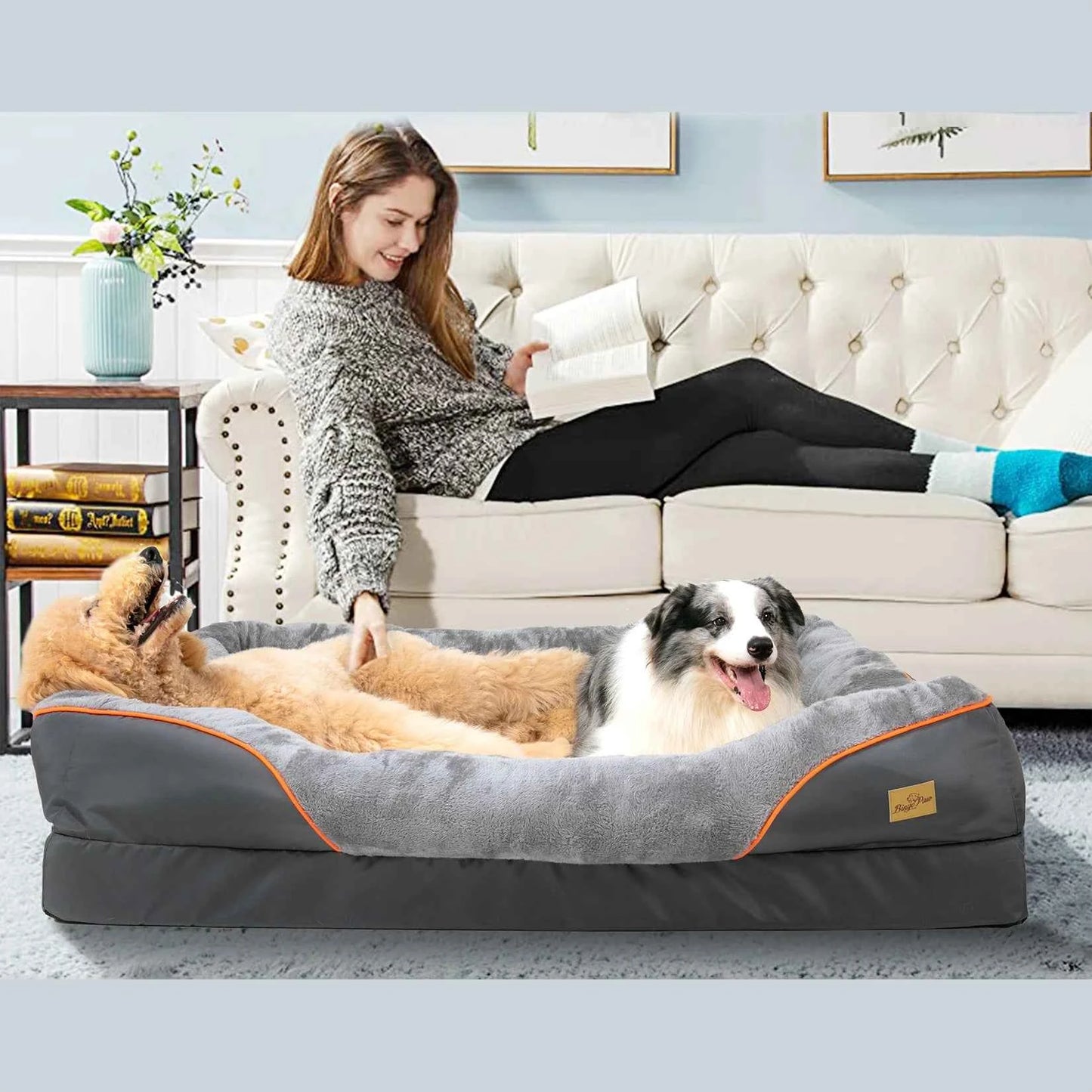 Large Dog Bed with Removable Washable Waterproof Cover — Sponge Foam Support (Copy)