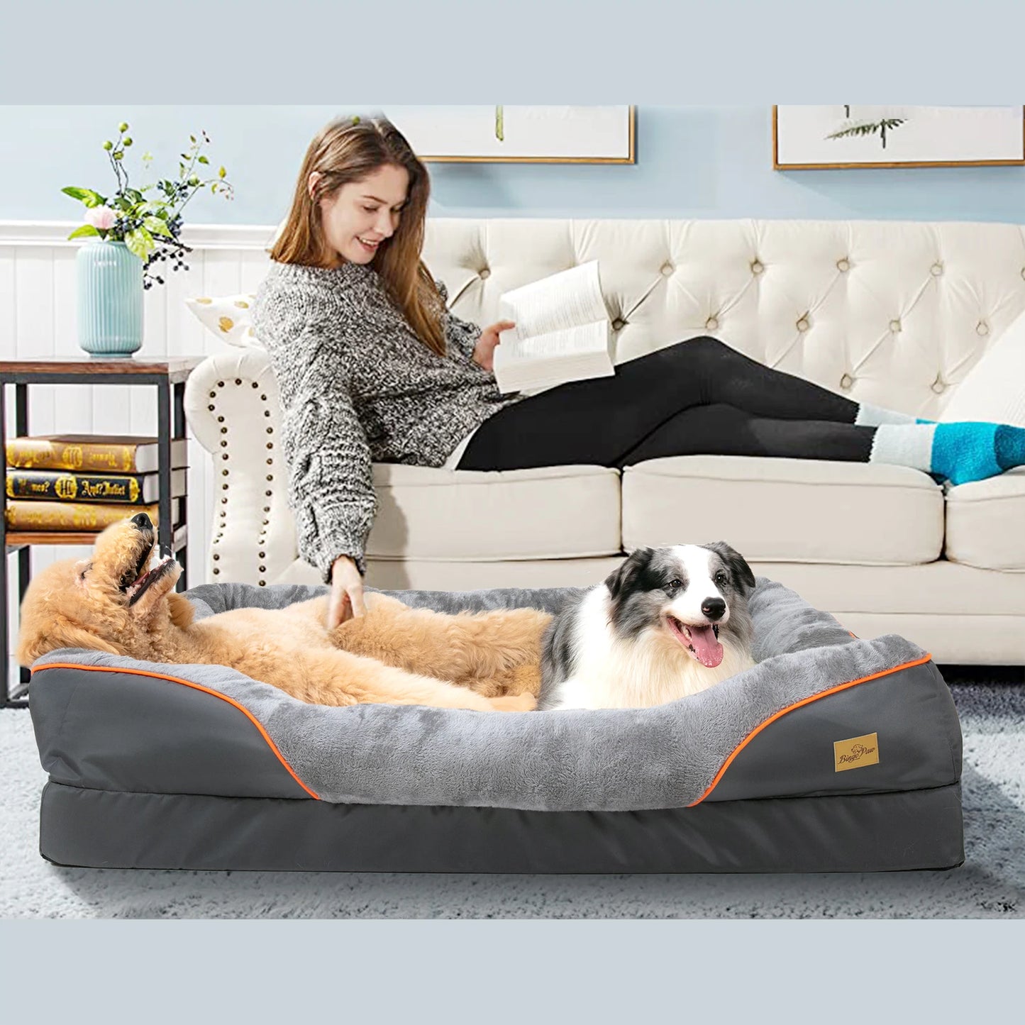 Large Orthopedic Dog Bed — Removable Machine-Washable Waterproof Cover
